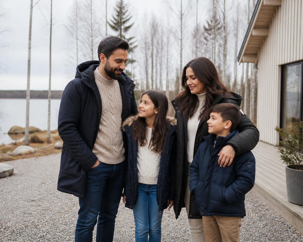 Finlandiya'da yeni hayatına başlayan bir ailenin sıcak ve doğal fotoğrafı